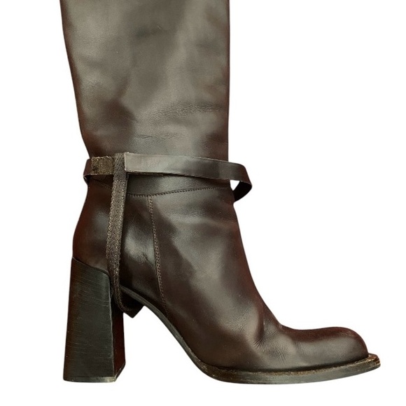 Vintage Rare 1999 Prada Brown Leather Harness Boots Size EU 40/US 9.5 - Picture 4 of 12